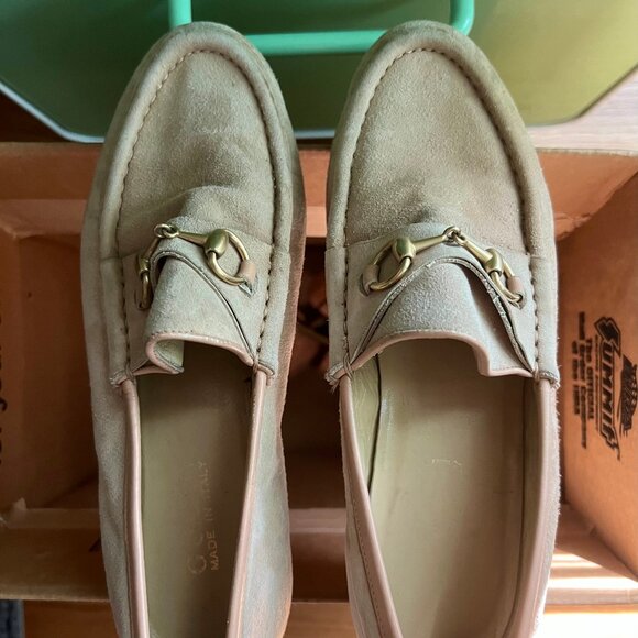 Vintage Gucci tan suede penny loafers womens size, Italy - Picture 5 of 8